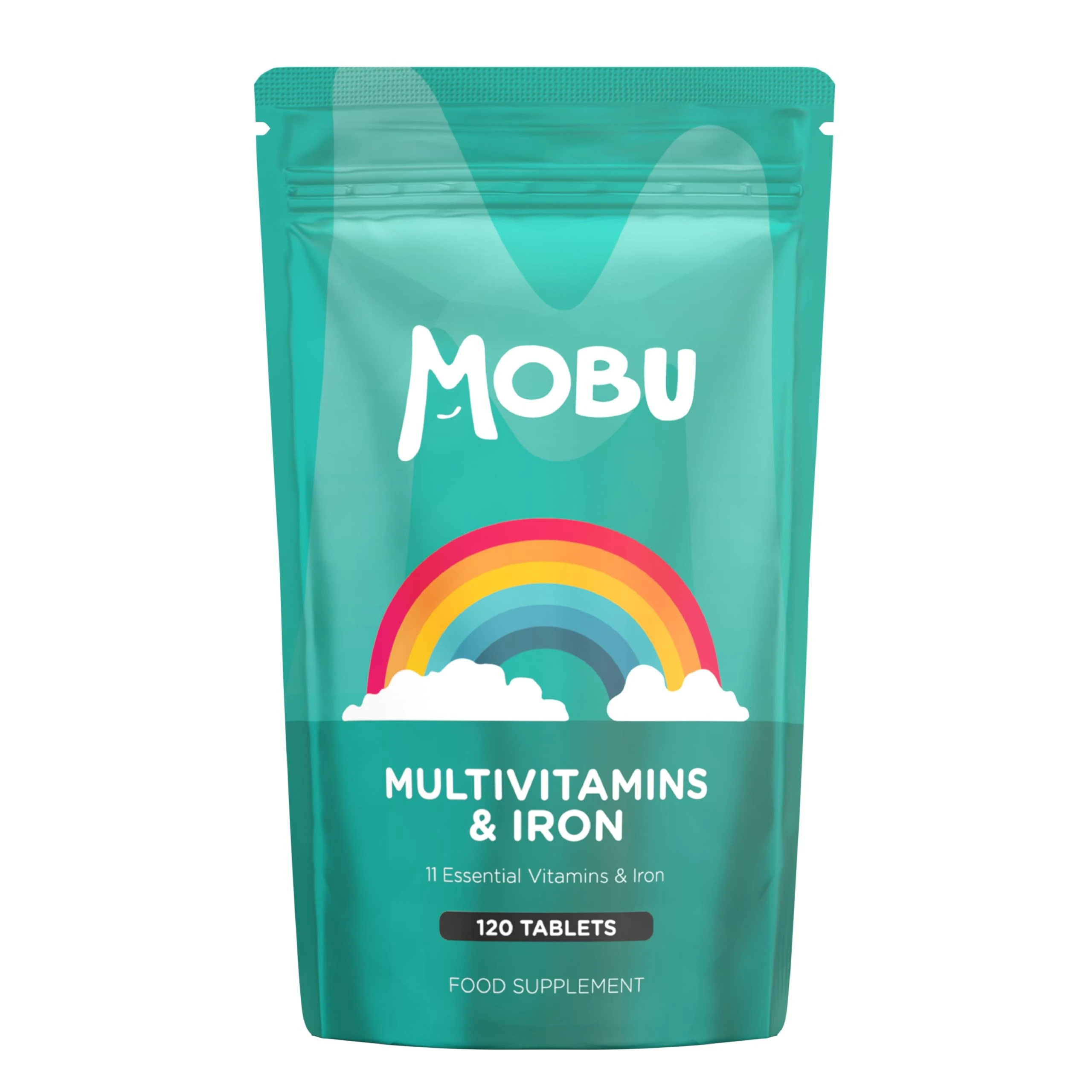 Multivitamin & Iron 120 Tablets for Men & Women | Vitamin B, C, D, E and Iron | Immune Support & Daily Wellbeing Multivitamins | Vegan | MOBU UK