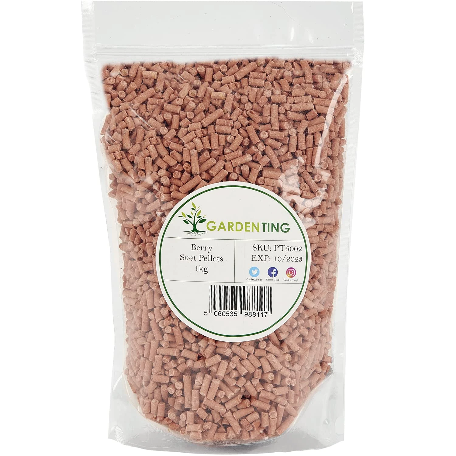 Garden Ting Berry Suet Pellets Wild Bird Food, 1 kg