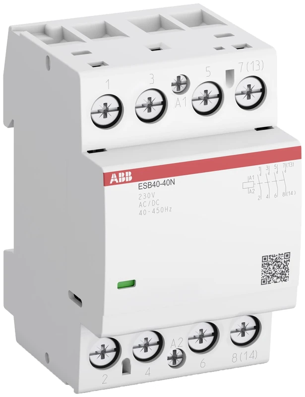 Installation Switch ESB40-20N-06, 2-pole, 2 main contacts NO, 40A, 24V, white, 6.5 x 5.4 x 8.5 cm (1SAE34111R0620)
