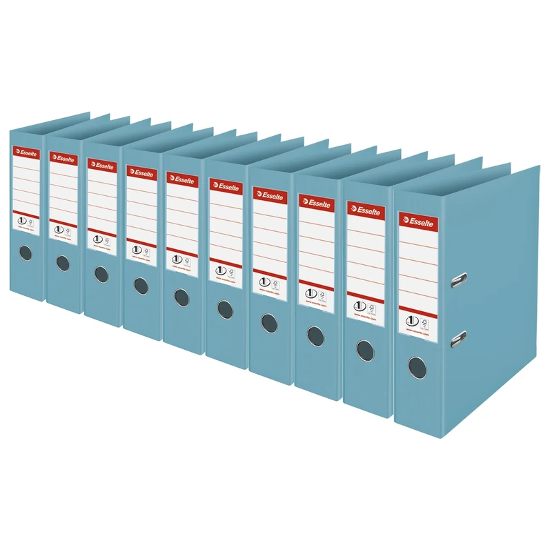 Esselte, N°1 Power Color'Ice Blue 626504 Folder 75 mm Spine A4 Polypropylene Pack of 10