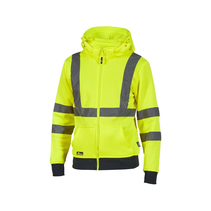 U-POWER | Felpa da lavoro MELODY, Full-Zip con Strisce Riflettenti, Colletto Alto, Cappuccio Rimovibile e Regolabile, due tasche sul fondo, 100% Poliestere - Image 1