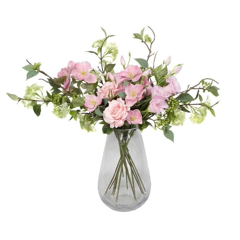 GreenBrokers Artificial Flowers for Life - Pink Rose Mix