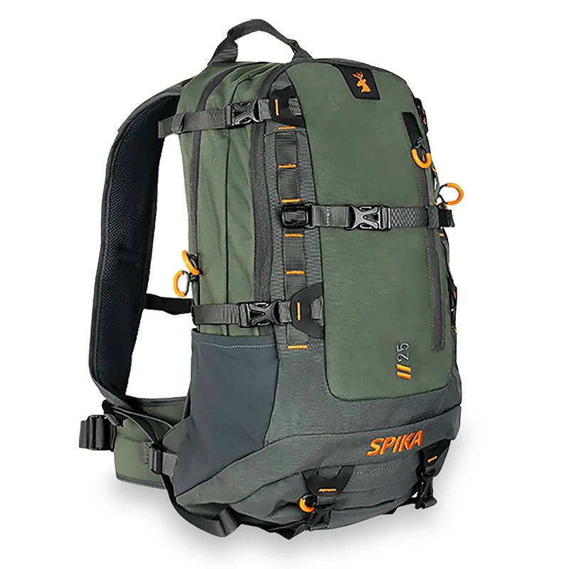 SPIKA Camo and Green Hunting Backpack Tactical Military Bags Waterproof Daypack for 25L Capacity Removable Hip Belt