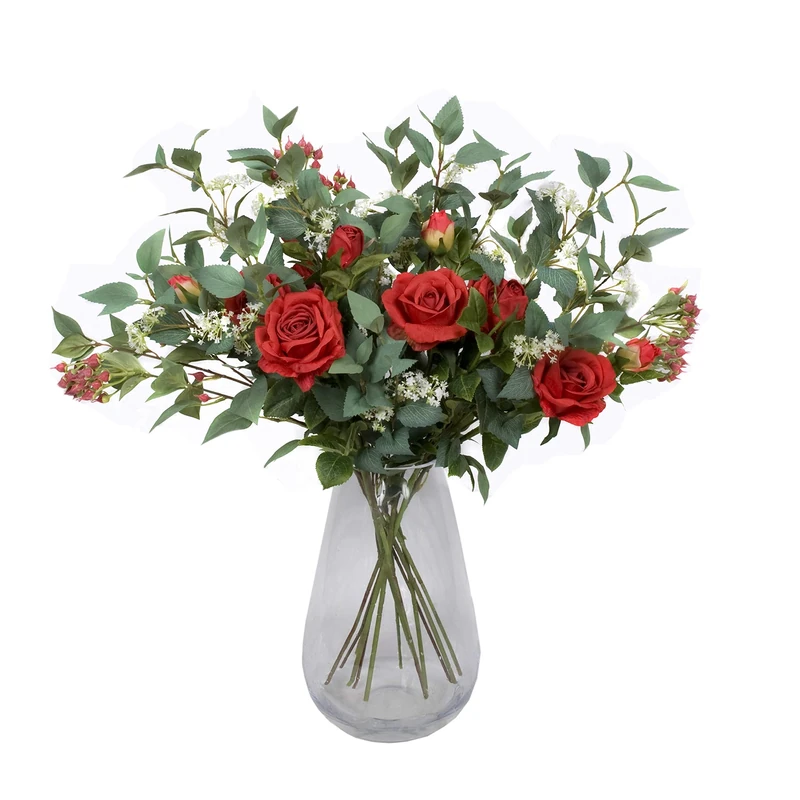 GreenBrokers Artificial Flowers for Life - Red Roses Mix