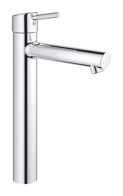 GROHE Concetto Single-Lever Basin Mixer with Smooth Body an Eco-Friendly Tap in Chrome with an Extra High Spout for Freestanding Basins Easy to Install 23920001