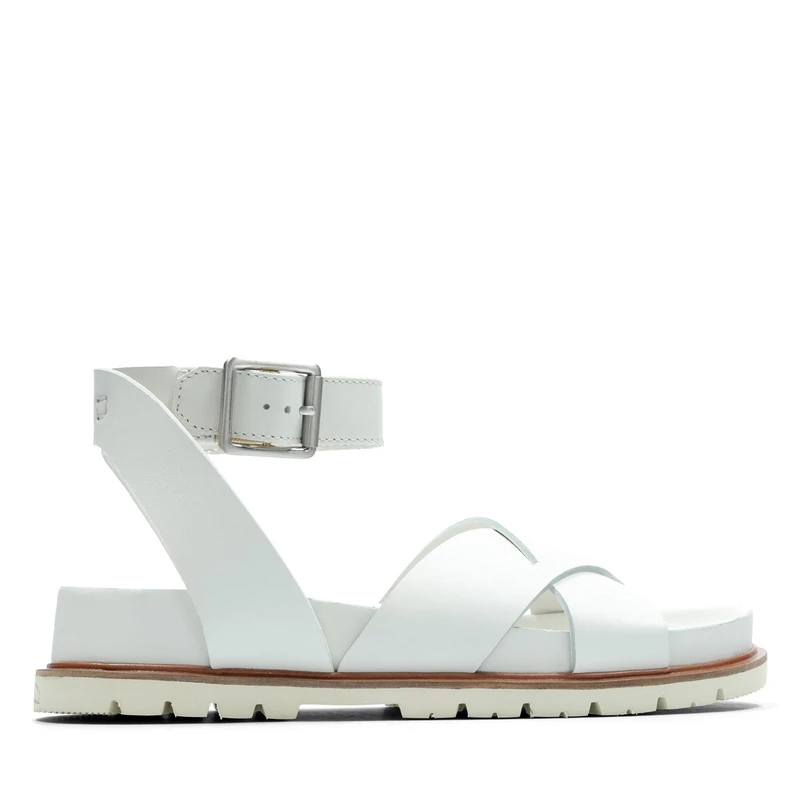 Clarks Women's Orianna Cross Sandal, White, 3.5 UK