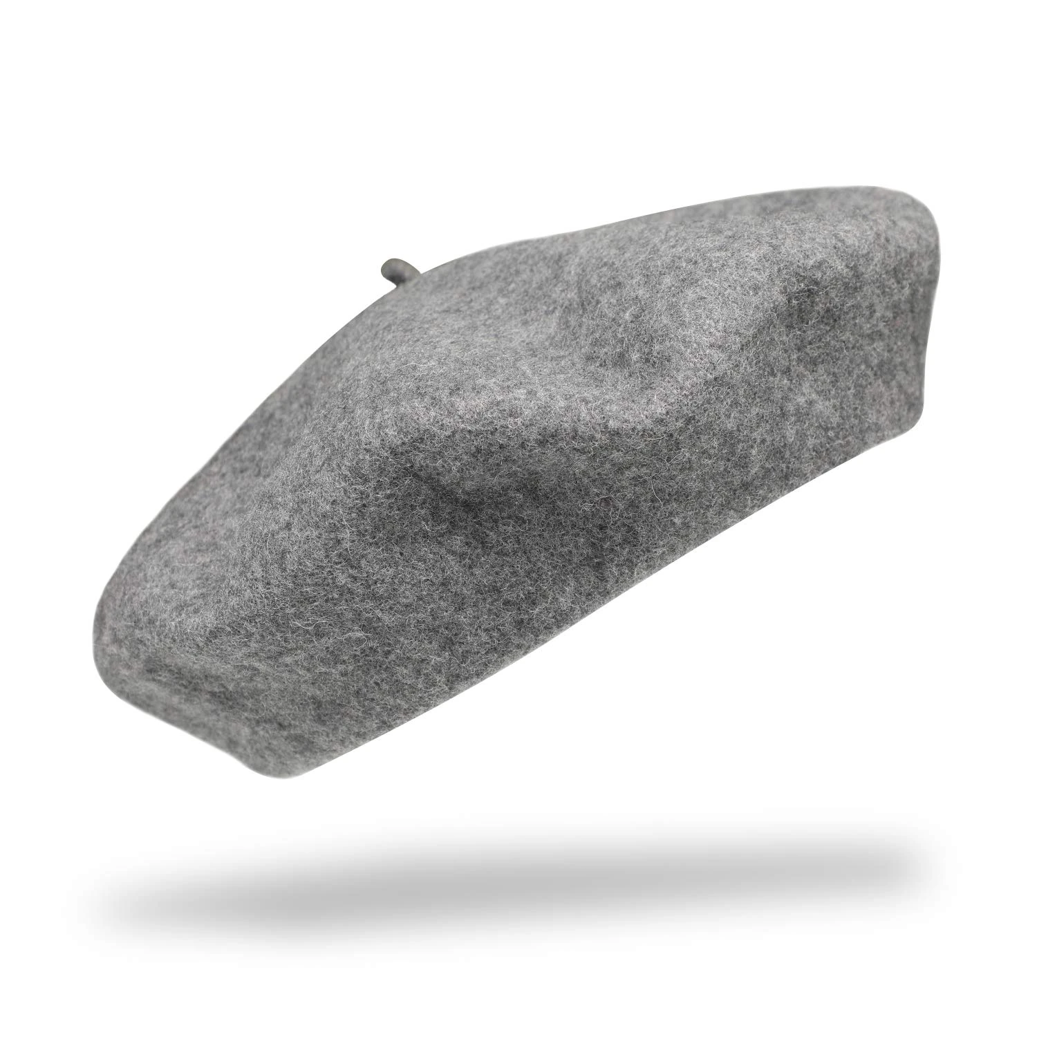 fiebig Beret Men & Women | Wool Basque with Lining | in Many Sizes and Colours | Basque Made of 100% Virgin Wool | Felt Basque Made in Italy (58-L, lightgrey)