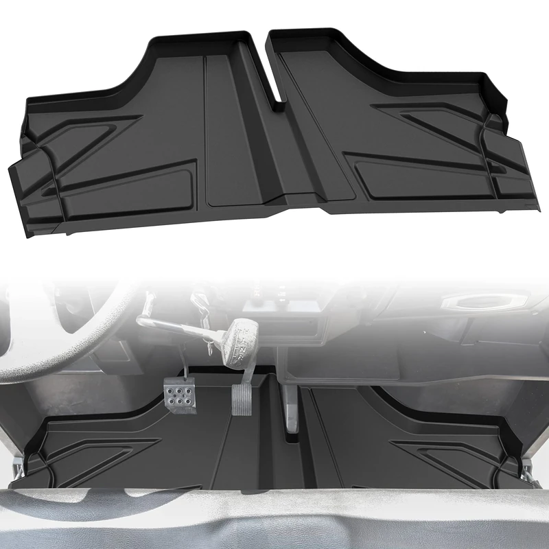 SAUTVS TPE Front Row Floor Mats Floor Liners for Polaris Ranger 400 570 800 Mid-Size 2015-2020 Accessories, All Weather Protection Slush Mats