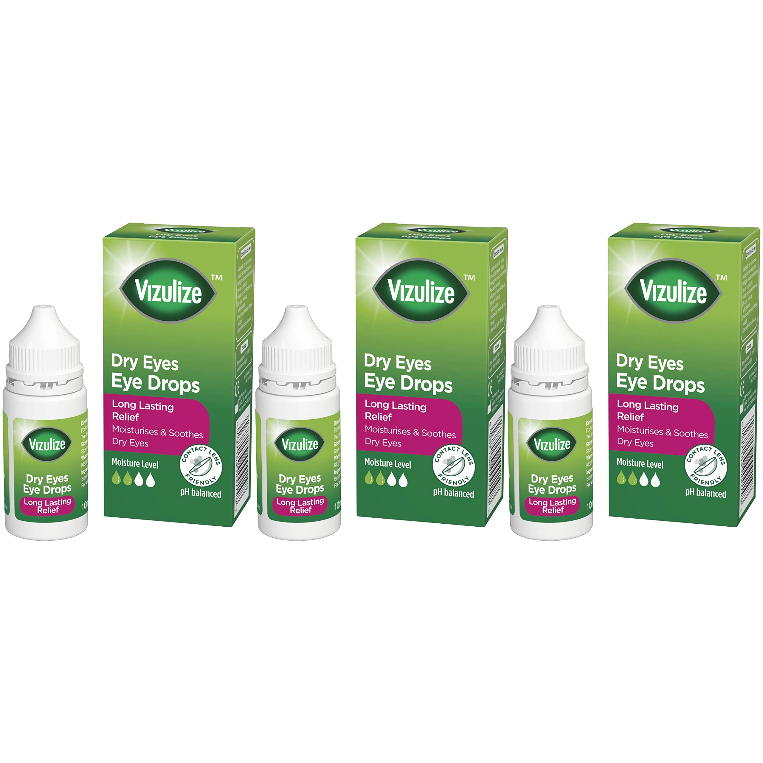 Vizulize Dry Eye Drops, for Dry, Irritated & Uncomfortable Eyes, 3 x 10 ml Bottles