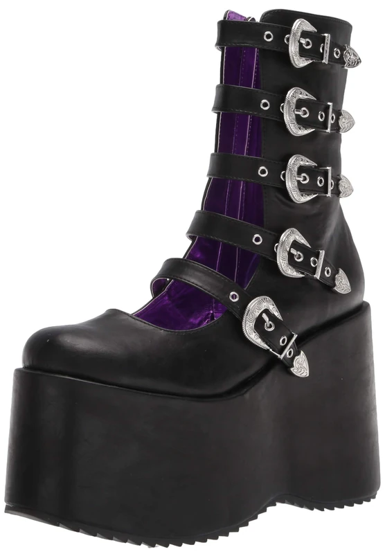 Ellie Shoes Women's 500-ash-blkp-9 Platform, Black Pu, 7 UK