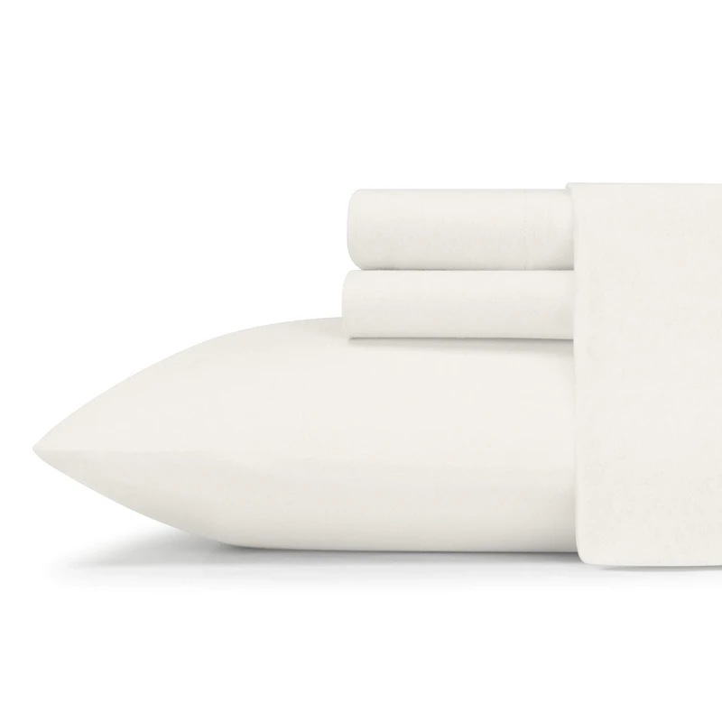Eddie Bauer - Queen Sheets, Breathable Bedding Set, Lightweight Home Decor for Warm Sleepers (Jersey Knit White, Queen)