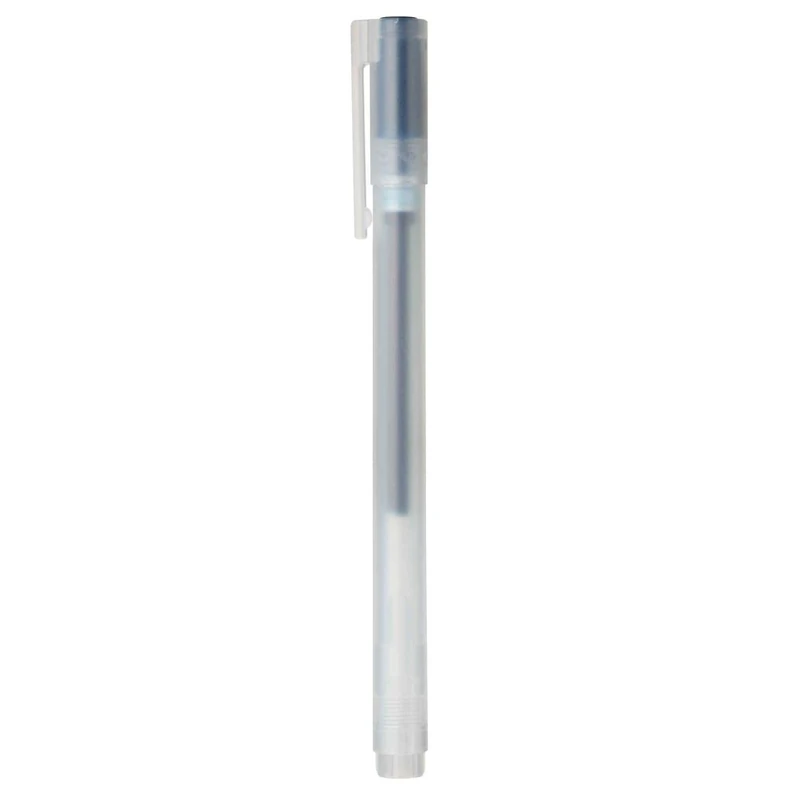 MUJI - 0.38mm Blue Black Smooth Gel Ink Ballpoint Cap Pen (10 Pieces)