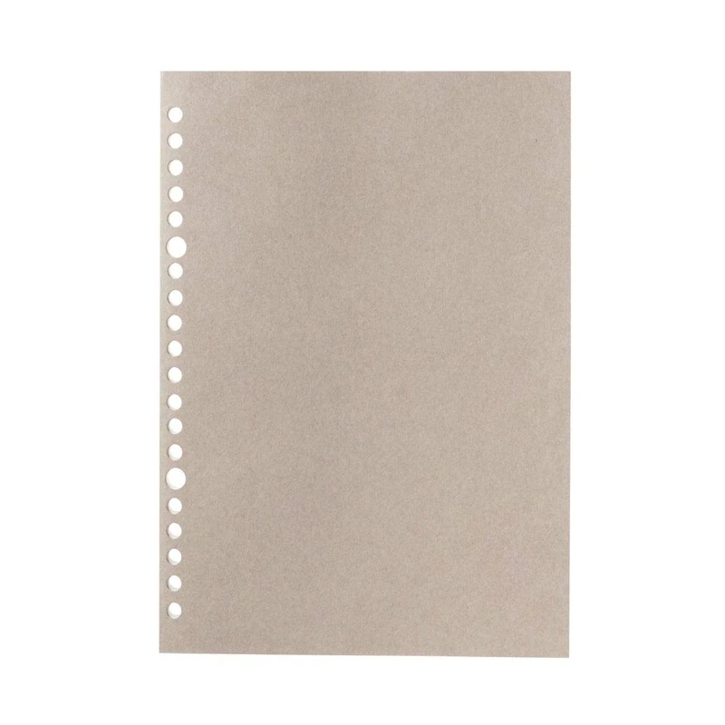 MUJI NAA88A9A Notebook, Removable Loose Leaf Gray, A5, 0.2 inch (5 mm) Square, 20 Holes, 50 Sheets