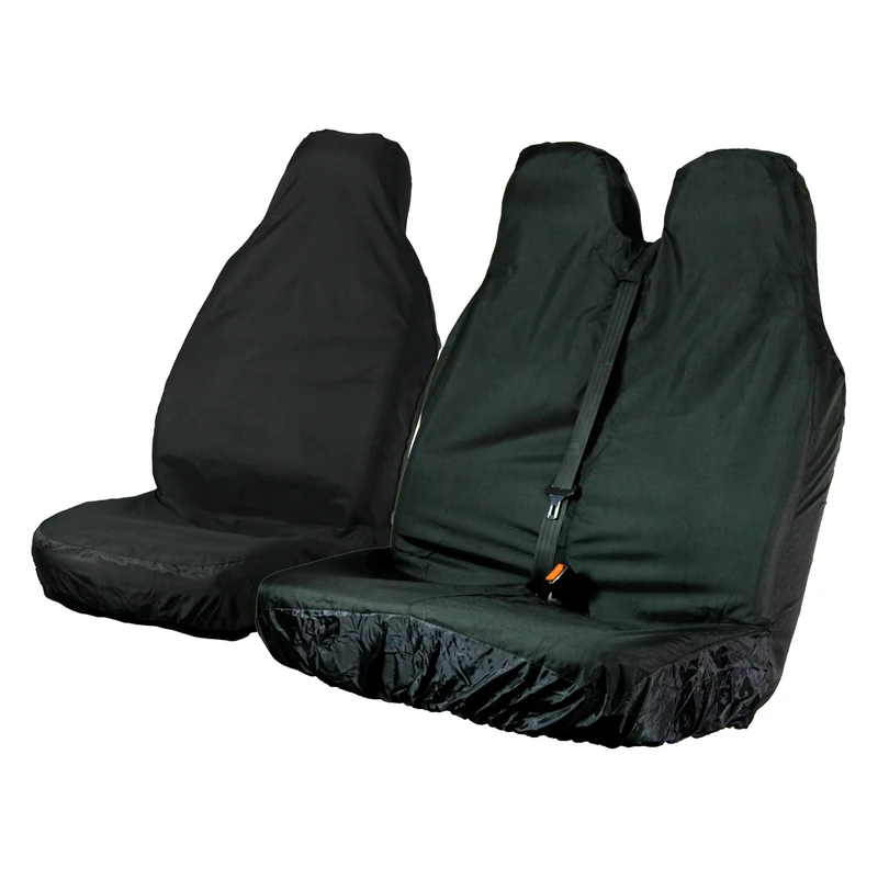 Sakura Pair Of Van Front Seat Covers - SS5444 Type C - For Driver and Double Passengers - Universal Stretch Fit - Integral Headrest Covers - Image 1