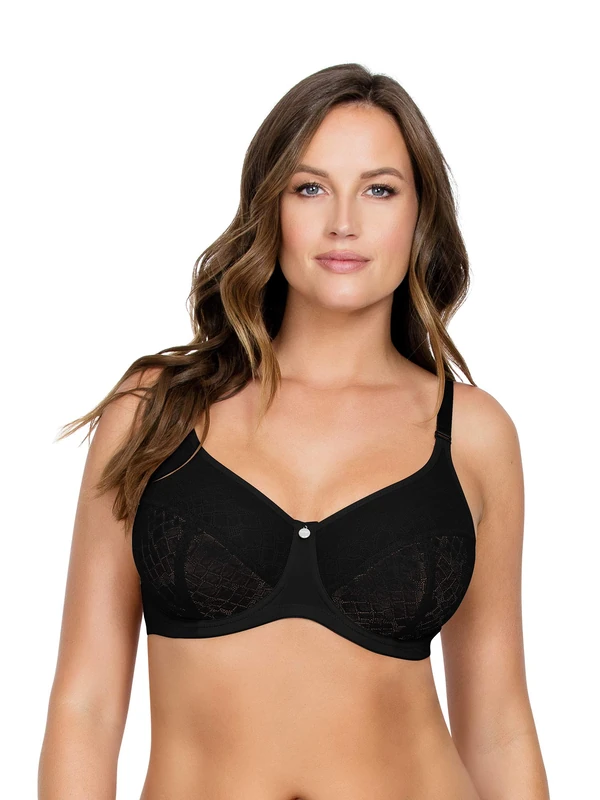 Parfait Enora Women's Full Bust Supportive Full Coverage Unlined Minimizer P5272-Black-38GG