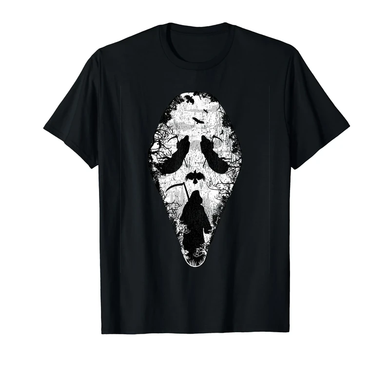 Halloween Screaming Reaper Ghost Vintage Horror Death Mask T-Shirt