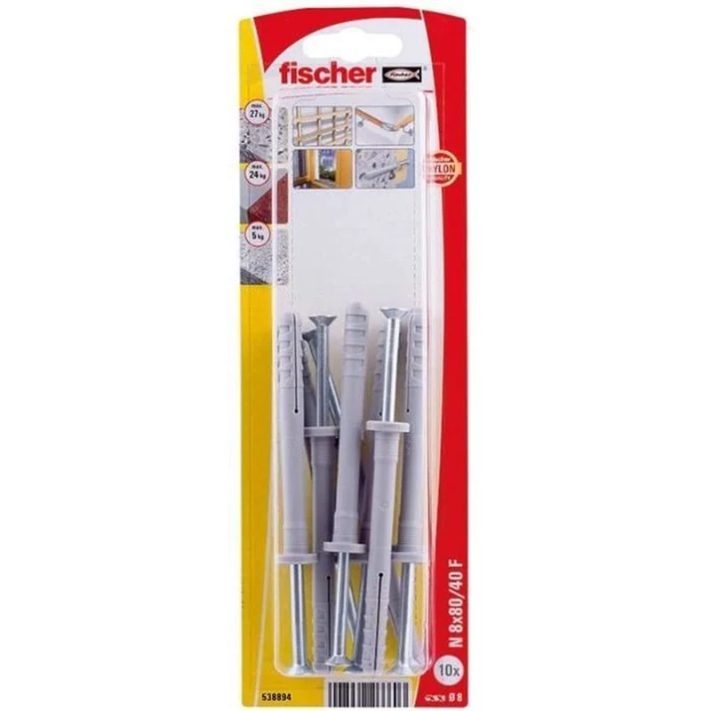 Fischer 538894 Blister N, 8X80, Multicolor