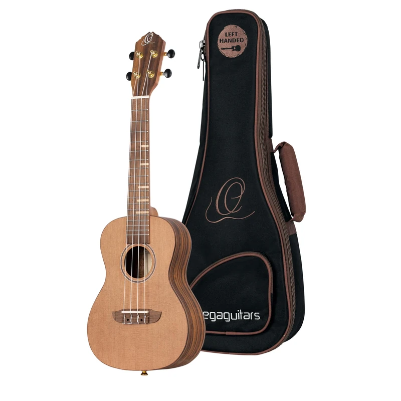 Ortega Guitars Concert Ukulele Lefthanded – Acoustic – Timber Series – Including Gigbag – Cedar, Walnut, Natural (RUTI-CC-L)