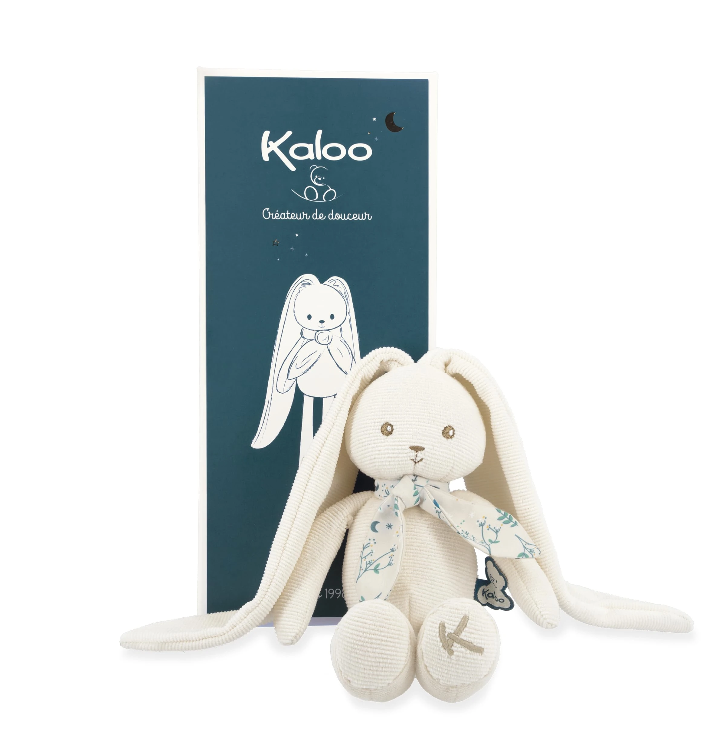 Kaloo - Lapinoo - Rabbit Doll - Baby’s Corduroy Soft Toy - 13.8"/35 cm - Cream Colour - Ultra-Soft material - Gift Box - From Birth Onwards - K972200