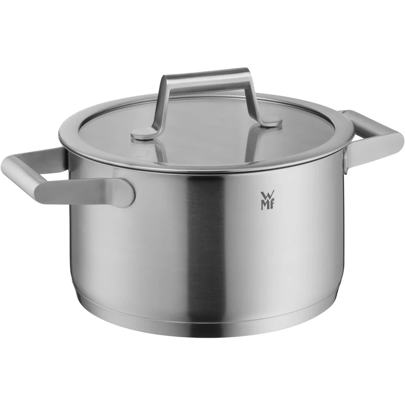 WMF Comfort Line Induction Cooking Pot 20 cm High Induction Pot 3.3 L Glass Lid Cromargan Matte Stainless Steel Scale Uncoated