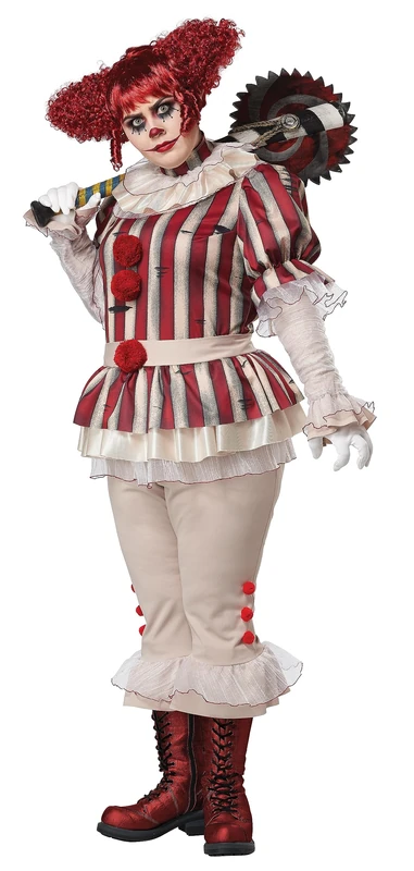 California Costumes Plus Size Sadistic Clown Fancy Dress Costume for Women 3X Red, White