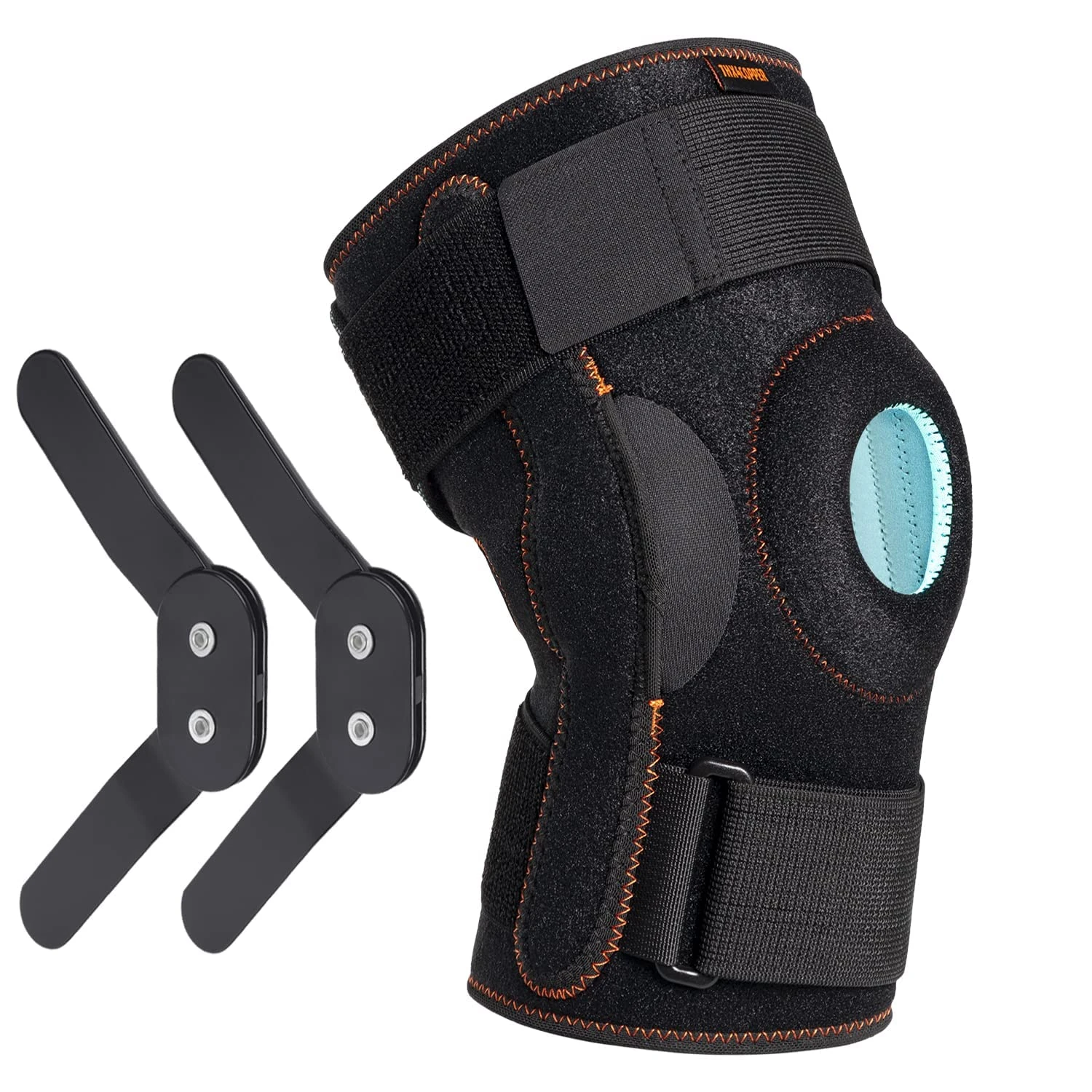 Thx4COPPER Hinged Knee Support Brace-Adjustable Open Patella with Parallel Straps & Dual Side Stabilizers For Joint Pain Relief,Arthritis,Meniscus Tear,MCL, ACL, Tendonitis,Ligament Injury,Medium