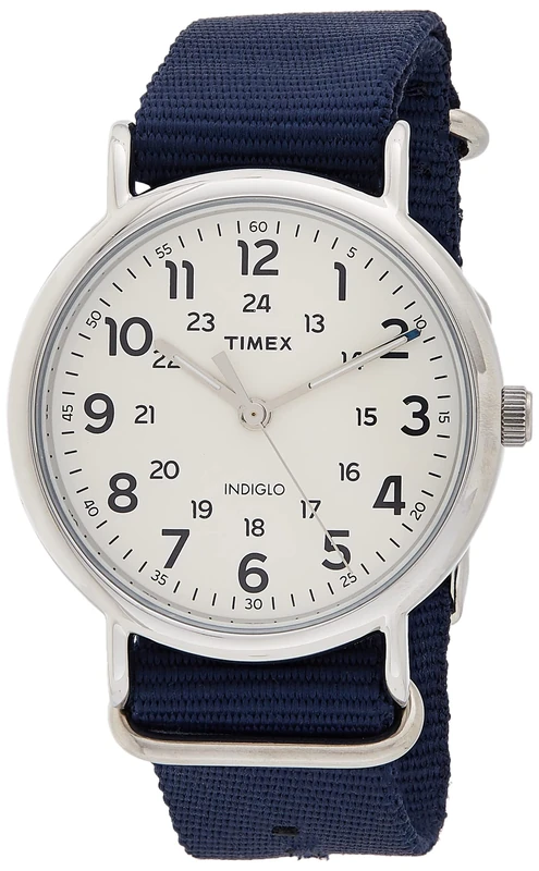 Timex Weekender Men's 40 mm Watch, Silver-Tone Case, Blue Fabric Strap TW2T29200
