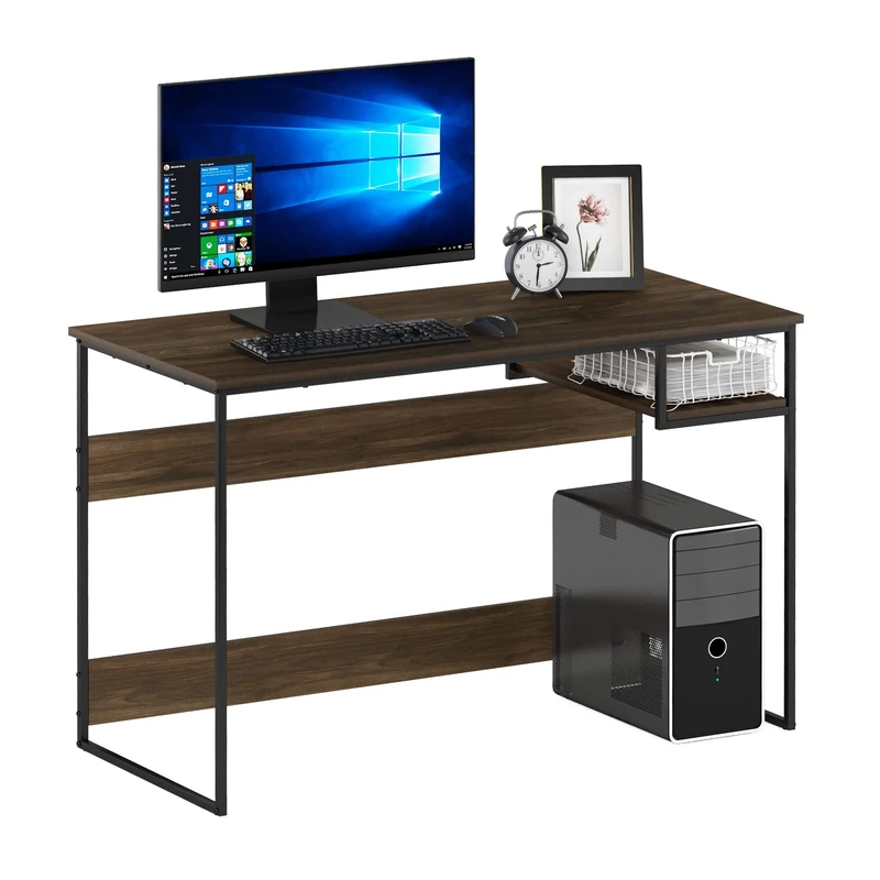 Furinno Moretti Modern Lifestyle Study Desk, Computer Desk, 114 cm (W), Columbia Walnut