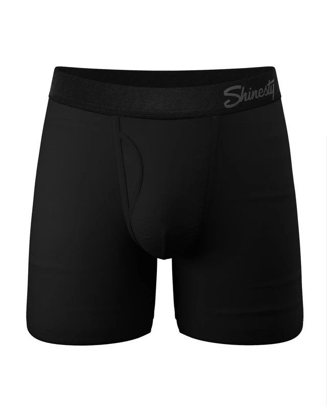 Shinesty Men's Pouch Boxer Briefs - Micro Modal Ball Hammock Underwear with Fly, Black, XL - Image 1
