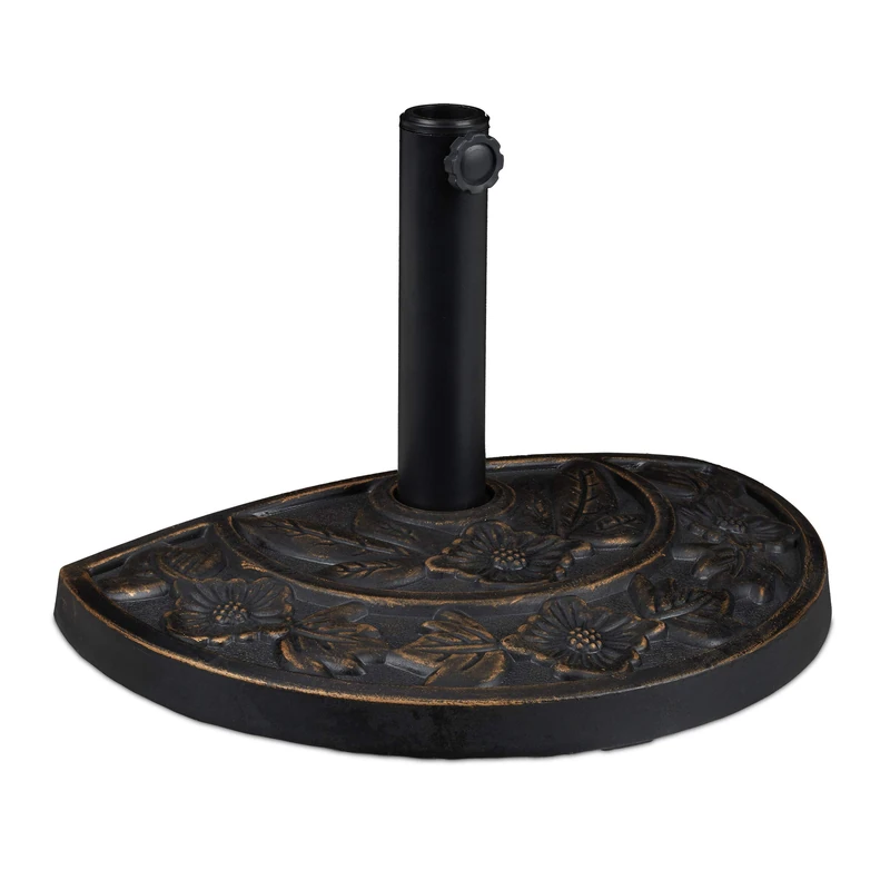 Relaxdays Heavy Garden Parasol Base Weatherproof 50x32x32 cm Brown for 38 mm Pole