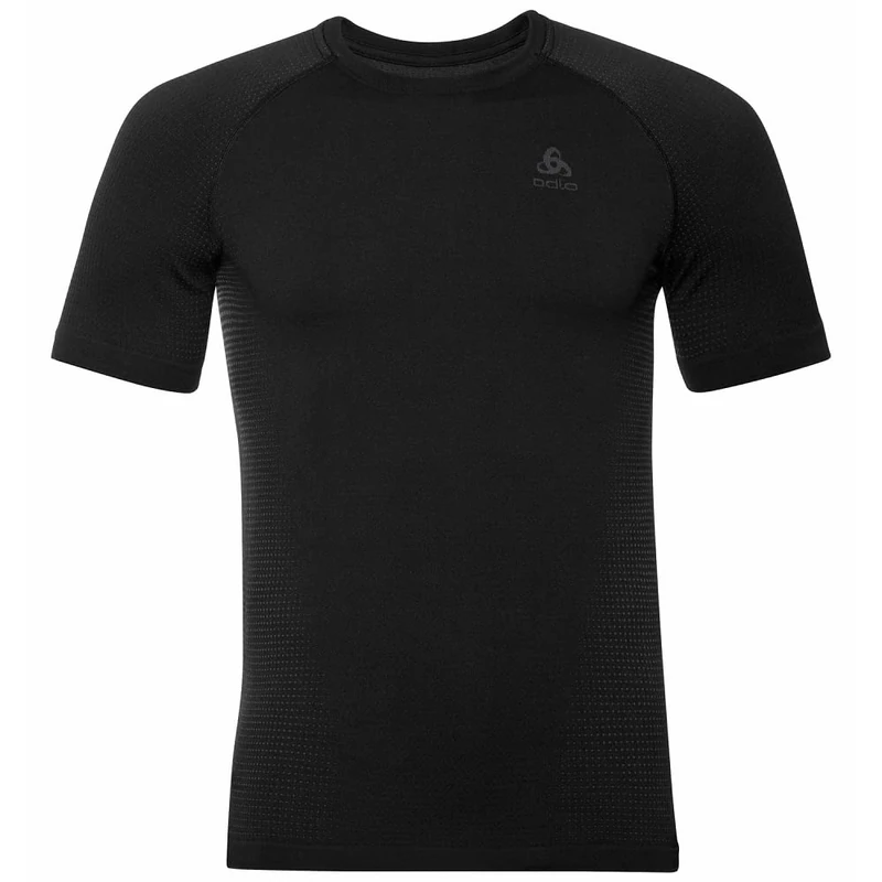 Odlo Men Functional Underwear Short Sleeve Shirt PERFORMANCE WARM ECO, black - new odlo graphite grey, L