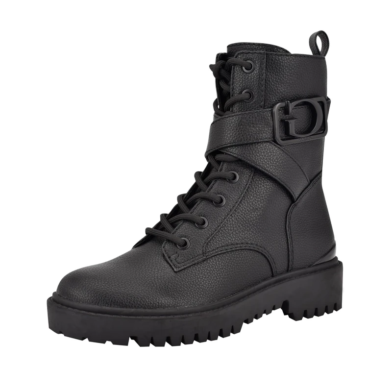 GUESS Women's Gworana Combat Boot, Black, 6 UK - Image 1