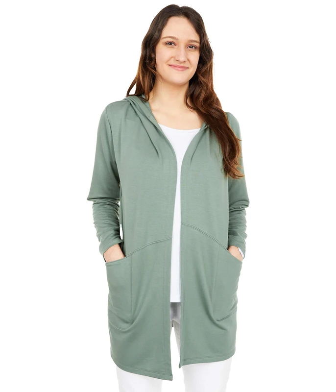 Skechers Women's Restful Hoodigan Cardigan Sweater, Light Green, S UK