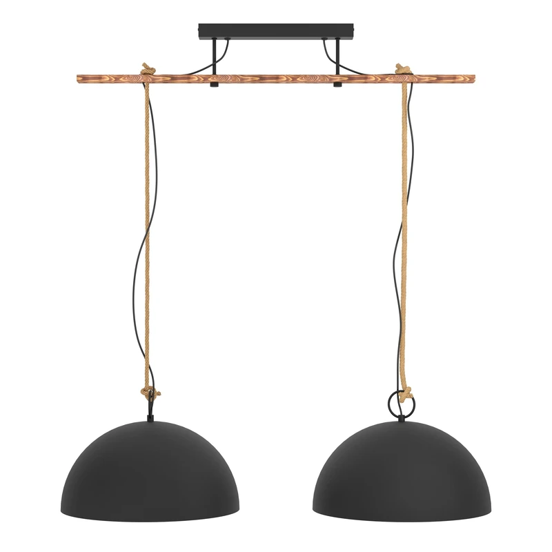 EGLO, Wood Alloy Steel, 2-Bulb Pendant Light