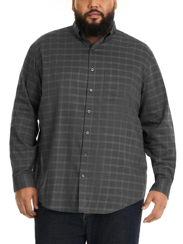 Van Heusen Men's Big and Tall Wrinkle Free Long Sleeve Button Down Shirt, Iron Gate, XXL - Image 1