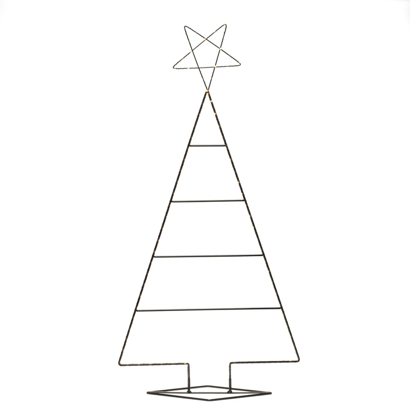 Konstsmide Tree Silhouette Decoration/Indoor/Amber LEDs/Black Coloured Frame / 110cm x 55cm x 19cm