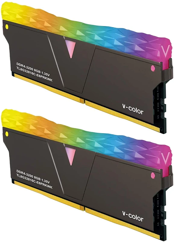 V-Color Prism Pro RGB 16GB (2 x 8GB) DDR4 3200MHz (PC4-25600) Desktop Memory Module Ram Black H/S (TL8G32816C-E6PRKWK)