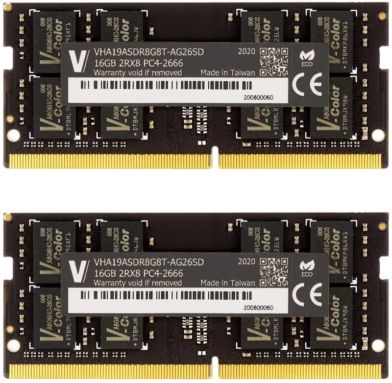 V-Color 32GB Kit (2 x16GB) Upgrade for Apple iMac DDR4 Non ECC 2666MHz (PC4-21300) 1.2V SO-DIMM (TN416G26D819K-VC)