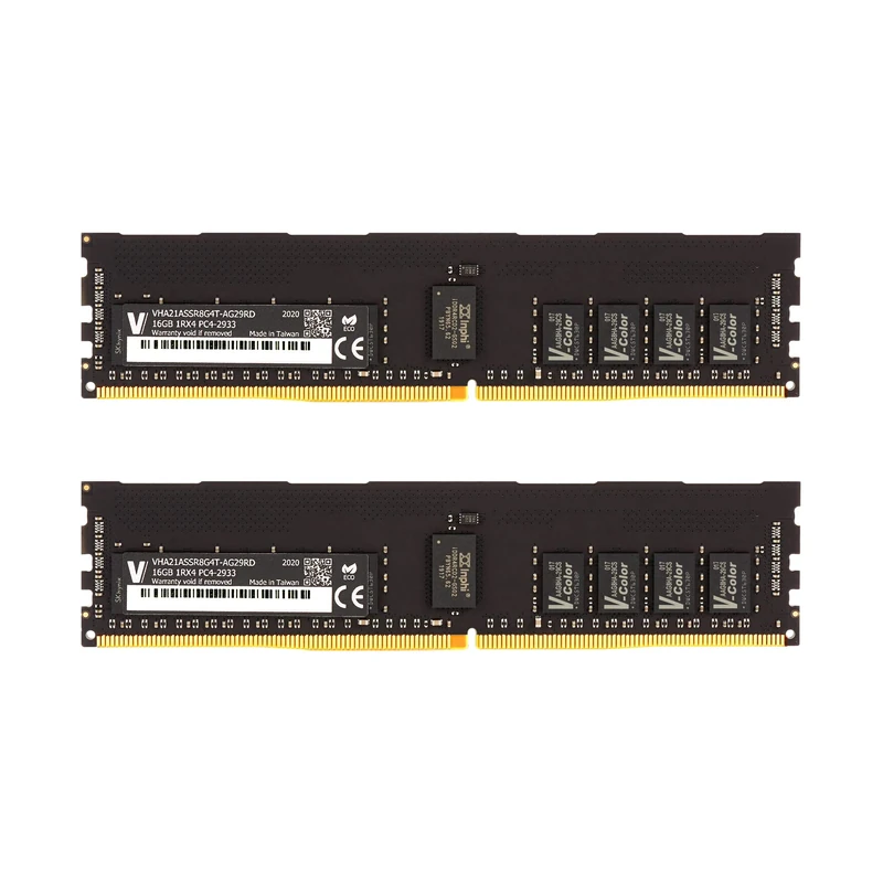 V-Color 32GB (2 x 16GB) Dual Rank 2Rx8 Server Memory Ram Module for Apple Mac Pro DDR4 2933MHz (PC3-23400) ECC Registered DIMM 1.2V (VHA21ASDR8G8T-AG29RD)