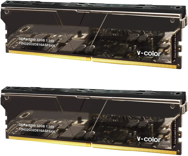 V-Color Skywalker Plus 64GB (2 x 32GB) DDR4 3200MHz (PC4-28800) CL16 1.35V Desktop Memory (TO432G32D816ASPSXK)