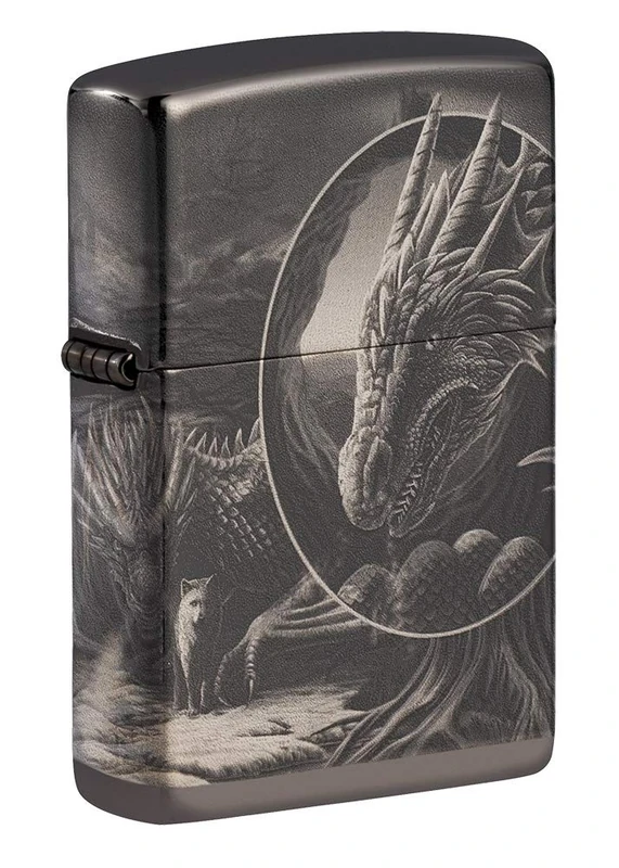 Zippo Unisex's Lisa Parker Mythical Design High Polish Black Pocket Lighter, 1 Count (Pack of 1)