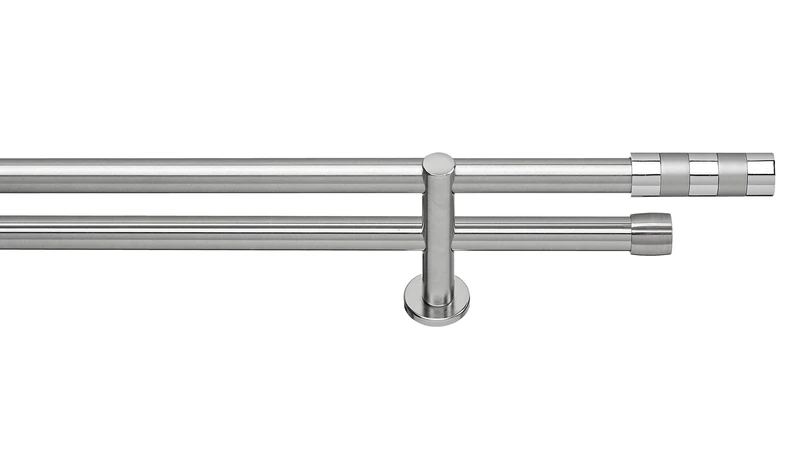 GARESA Curtain rods, Metal, Stainless Steel Look/Chrome, 120 cm