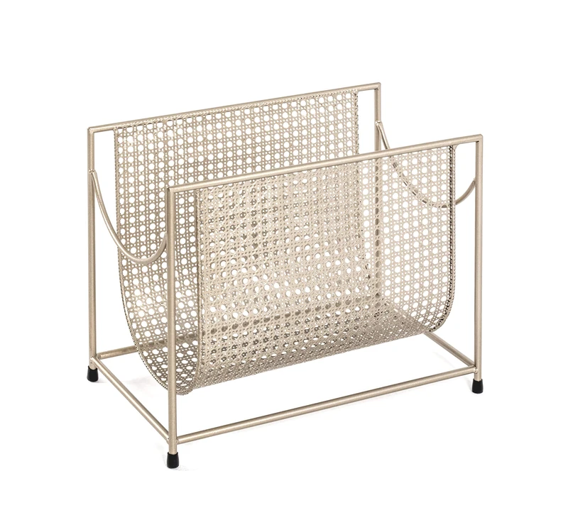 HAKU Möbel Magazine Rack Gold, Metal - Size: W 37 cm X H 30 cm X D 22 cm, Style: Art Deco