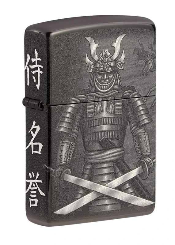 Zippo Windproof Lighter - Knight Fight - 360 High Polish Black - Refillable for Lifetime Use - Adjustable Flame - Gift Box - Metal Construction - Made in USA - Image 1