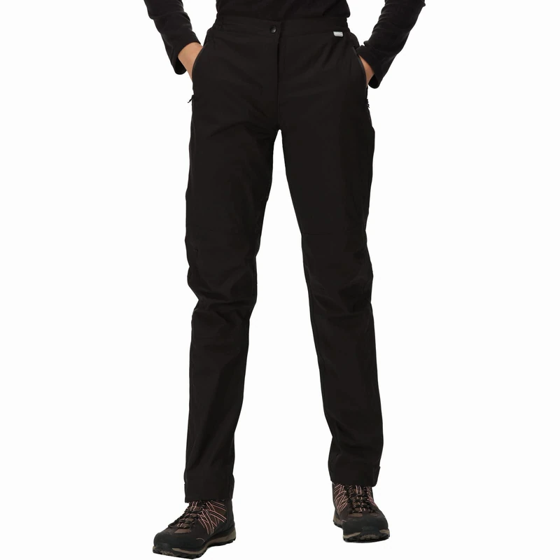 Regatta Womens Highton Stretch Waterproof Overtrousers Lightweight Breathable Rain Protection Black