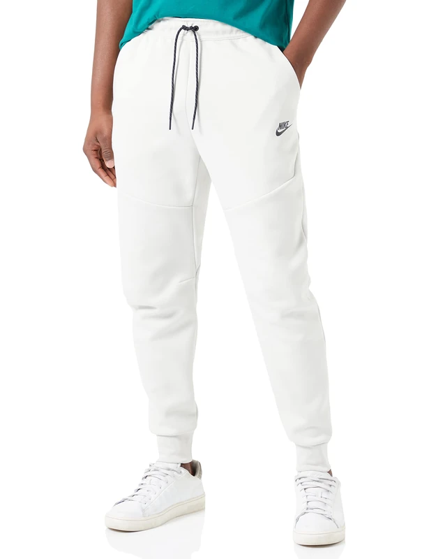 NIKE Men's M NSW Tch FLC Jggr Pants, White, L