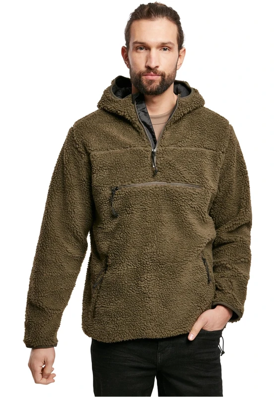 Brandit Teddyfleece Worker Pullover, color: olive, size: L