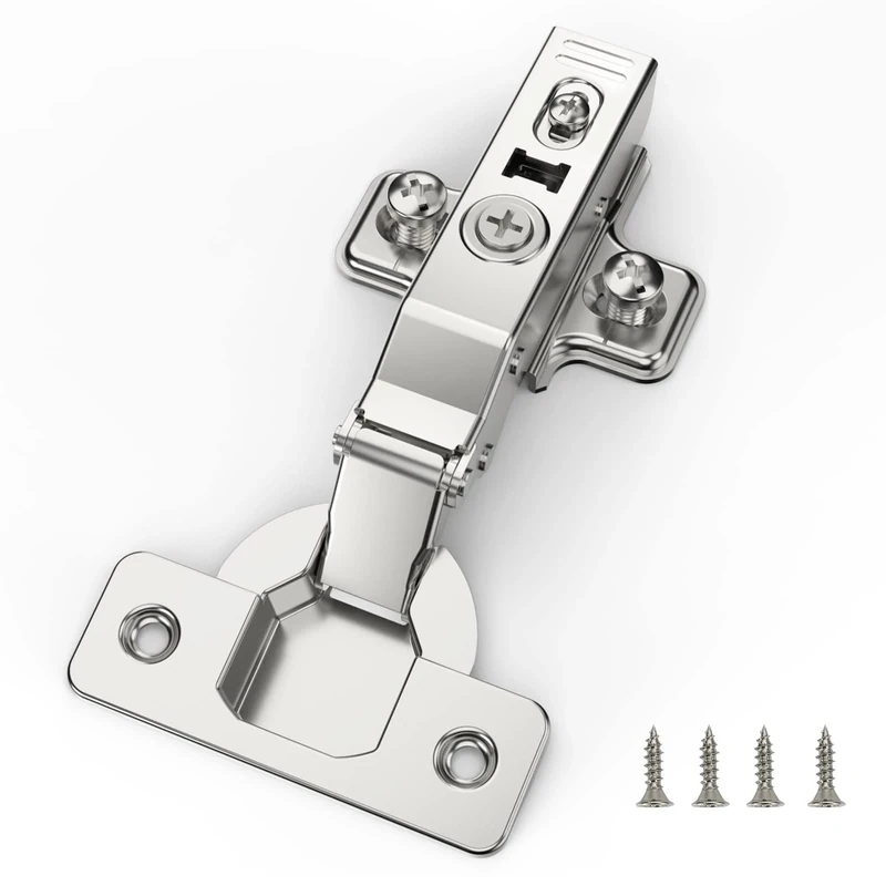 Furniware 10 pcs Soft Close Cabinet Hinge,110 Degree Full Overlay Kitchen Door Hinge,35mm Concealed Kitchen Cabinet Hinges Cabinet Door Plate with Screws