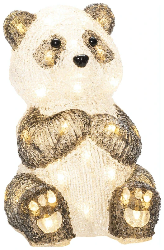 Konstsmide Christmas Outdoor Figures Decoration/Outside Lights LED Acrylic Sitting Baby Panda/Outdoor Lighting (IP44) / 40 Warm White LEDs/Transparent Cable - Image 1