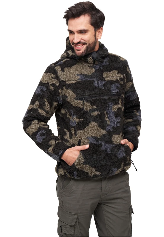 Brandit Teddyfleece Worker Pullover, color: darkcamo, size: XXL